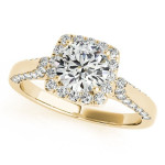 Engage in Elegance with the Yaffie Gold Diamond Halo Ring 1.00ct sparkled with Accents