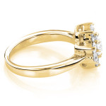 Gold Flower Engagement Ring with 1.2ct Diamond - Yaffie Unique Design