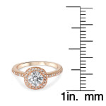 Yaffie Rose Gold Halo Diamond Ring with 1 1/3ct Total Weight