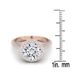 Rose Gold Diamond Engagement Ring with 1.60ct TW White Diamonds by Yaffie