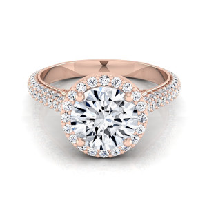 Rose Gold Diamond Engagement Ring with 1.60ct TW White Diamonds by Yaffie