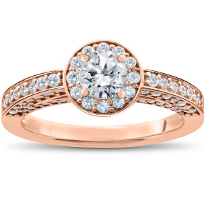 Yaffie Rose Gold Diamond Halo Ring: A Sparkly Treasure Worth 1 Carat!