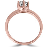 Yaffie Round Diamond Solitaire Ring with Rose Gold and Enhanced Clarity