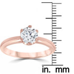 Yaffie Round Diamond Solitaire Ring with Rose Gold and Enhanced Clarity