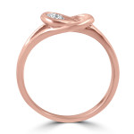 Rose Gold Diamond Knot Ring - Stunning Solitaire with 1/5 Carat TDW for Engagement or Anniversary