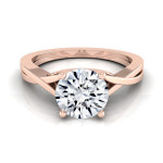IGI-Certified Solitaire Engagement Ring with Cathedral Setting, Adorned with 1ct TDW of Lustrous Yaffie Rose Gold Diamonds.
