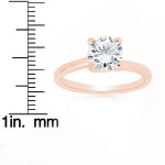 Glistening Yaffie Rose Gold Diamond Solitaire Engagement Ring with 1ct TDW and Brilliant Cut
