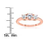 Rose Gold Diamond Trio Engagement Ring with 1ct TDW