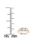 Rose Gold Yaffie 1ct 3-Stone Diamond Anniversary Engagement Ring