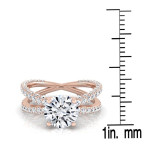 Radiant Romance Sparkler: Yaffie Rose Gold Round Diamond Engagement Ring with 2.25ct TDW