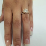 Vintage Engagement Ring and Wedding Band Set with Yaffie Rose Gold Halo Enhanced Diamonds (2 cttw)