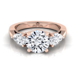 Rose Gold Yaffie Engagement Ring with 2ct TDW Center and Pear Shaped Side Stones