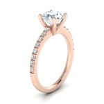 Radiant Yaffie Rose Gold Engagement Ring with Sparkling 3/4ct White Diamonds