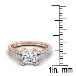 Yaffie Double Prong Cathedral Ring: 5/8ctw Diamonds in Rose Gold Double Row