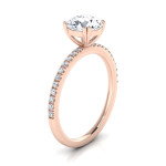 Yaffie White Diamond Petite Engagement Ring in Rose Gold