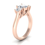 IGI-certified Yaffie Rose Gold 1.5ct TDW 3-Stone Princess-cut Proposal Ring