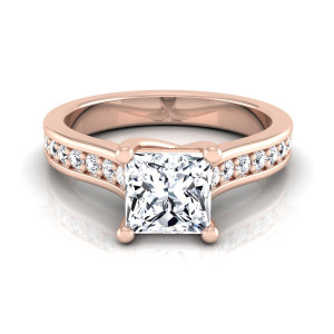 IGI Certified Yaffie Rose Gold Diamond Engagement Ring - Stunning 1 1/3ct Princess-cut Solitaire