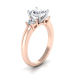 Yaffie IGI-Certified Rose Gold Engagement Ring: 1 1/4ct TDW Princess-Cut Beauty with a 3-Stone Setting