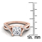 Infinity Engagement Ring with 1 1/6ct TDW Princess-cut Diamond, Certified by IGI in Rose Gold by Yaffie.