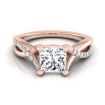 Infinity Engagement Ring with 1 1/6ct TDW Princess-cut Diamond, Certified by IGI in Rose Gold by Yaffie.
