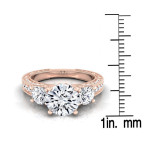 Rose Gold Yaffie Engagement Ring with IGI-Certified 1 7/8ct TDW Round 3-Stones