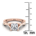 Yaffie Rose Gold Princess-cut Diamond Solitaire Engagement Ring - IGI Certified, 1ct TDW, Trellis Basket Design