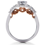 Vintage Eco-Friendly Lab Grown Diamond Ring: Yaffie White & Rose Gold, 7/8 ct Graduated