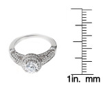 Vintage Yaffie White Gold Engagement Ring with 1 1/10 ct of Sparkling Round Diamonds.
