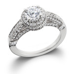 Vintage Round Diamond Wedding Ring with 1 1/10 ct TDW in Yaffie White Gold