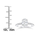Shining Yaffie Oval Diamond Engagement Ring in White Gold with a Single Accent Row Setting and 1 1/10ct Solitaire Stone.