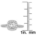 Dazzling Yaffie 1 1/10ct TDW Diamond Halo Engagement Ring in White Gold!