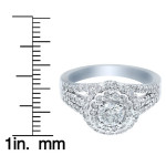 Yaffie Dazzling Double Halo Diamond Engagement Ring in White Gold, featuring 1 1/10ct TDW.