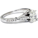 Vintage Oval Diamond Engagement Ring with 1 1/10ct TDW in Yaffie White Gold