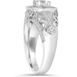 Vintage Diamond Round Engagement Wedding Ring - 1 1/2ct TDW in Yaffie White Gold