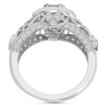 Vintage Diamond Round Engagement Wedding Ring - 1 1/2ct TDW in Yaffie White Gold