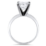 Eco Chic Yaffie White Gold Round Cut Engagement Ring with Lab Grown 1 1/2ct Diamond