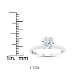 Eco Chic Yaffie White Gold Round Cut Engagement Ring with Lab Grown 1 1/2ct Diamond
