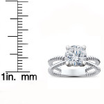 Braided Round Diamond Solitaire Engagement Ring - Yaffie White Gold with Enhanced Clarity (1 1/2ct TDW)