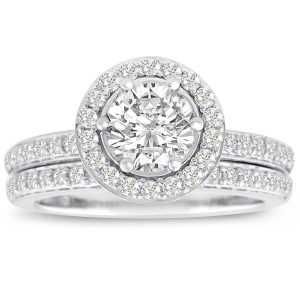Bridal Bliss 1.5CTW Micro Pave Diamonds in Yaffie White Gold Set