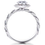 Eco-Friendly Yaffie White Gold Engagement Ring with Lab-Grown Diamond and McKenna Halo (1 1/3 ct)
