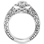 Antique Art Deco Engagement Ring with Enhanced Clarity Diamonds, 1 1/3 cttw, in White Gold by Yaffie