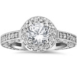 Experience Timeless Elegance with Yaffie Antique Art Deco Halo Diamond Ring