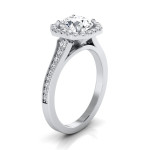Yaffie White Gold Diamond Octagon Halo Engagement Ring - 1 1/3ct TDW