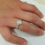 Sparkling Oval Halo Diamond Ring Set in White Gold for Engagement & Wedding by Yaffie - 1 1/4 ct