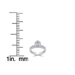 White Gold Oval Halo Diamond Engagement and Wedding Ring Set - Yaffie 1 1/4ct