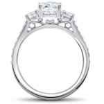 Eco-Friendly Yaffie White Gold 1 1/4 ct Round 3-Stone Diamond Engagement Ring with Matching Wedding Band - All Lab Grown