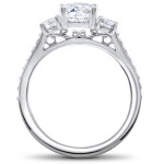 Eco-Friendly Yaffie Engagement Ring with 1 1/4 ct Round Diamond in White Gold, 3-Stone Design.