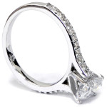 Shop Yaffie Vintage Oval Diamond Engagement Ring - White Gold, 1 1/4 ct TDW, Solitaire Setting with Single Accent Row