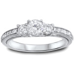 Say Yes to the Yaffie White Gold Diamond 3-Stone Engagement Ring - 1 1/4ct TDW