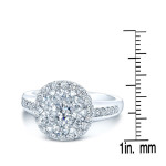 Sparkling Yaffie White Gold Diamond Engagement Ring - 1.25ct TDW